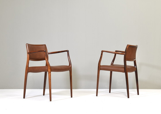 Image 1 of Niels O. Møller Model 65 Eetkamerstoelen - Denemarken, 1968