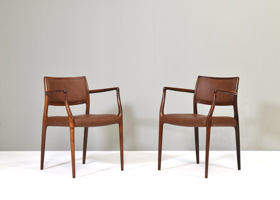 Image 1 of Niels O. Møller Model 65 Eetkamerstoelen - Denemarken, 1968