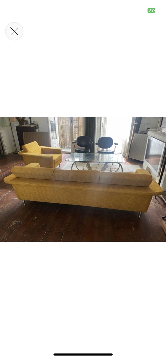 Image 1 of Vintage 3-zitsbank + fauteuil