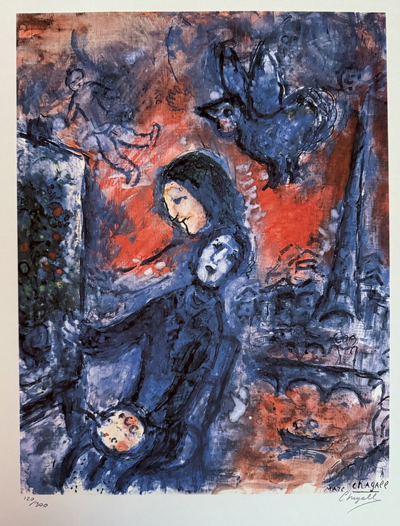 Image 1 of Marc Chagall: Gesigneerde Lithografie, Genummerd 120/300.