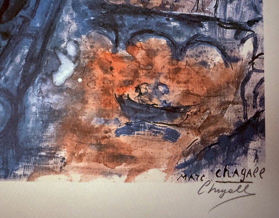 Image 1 of Marc Chagall: Gesigneerde Lithografie, Genummerd 120/300.