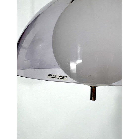 Image 1 of Vintage messing en glasse kroonluchter van Stilux Milano, Italië 1960