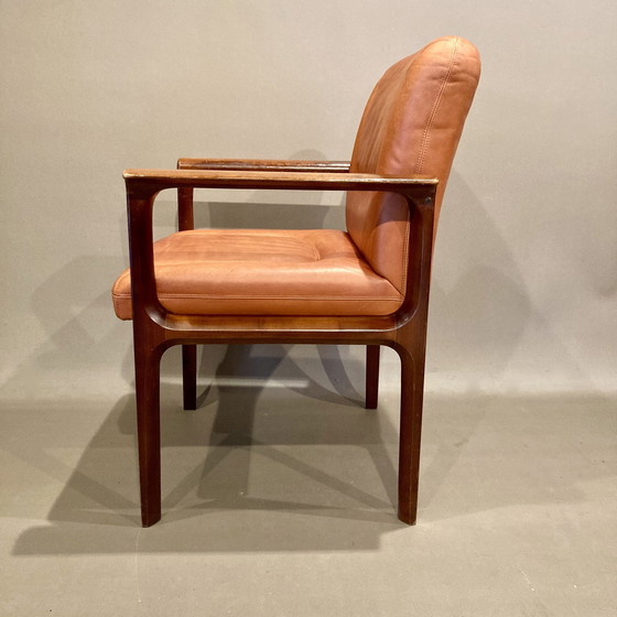 Image 1 of Suite van 6 leren fauteuils "Design 1960".