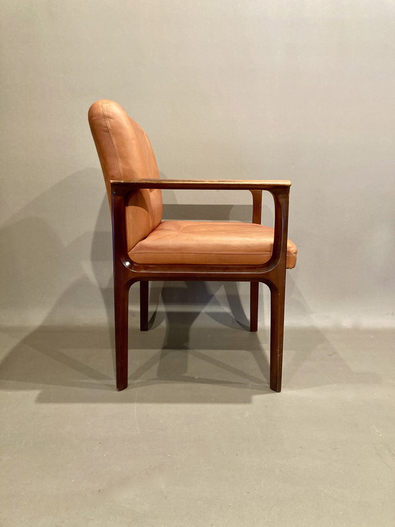 Image 1 of Suite van 6 leren fauteuils "Design 1960".