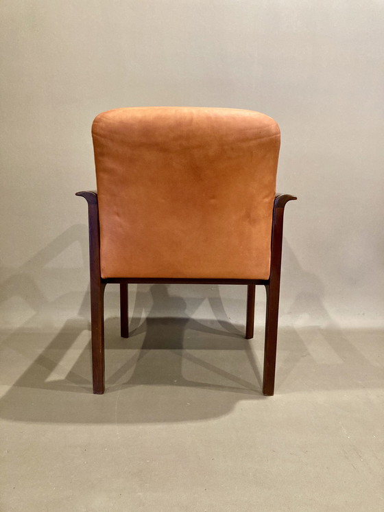 Image 1 of Suite van 6 leren fauteuils "Design 1960".