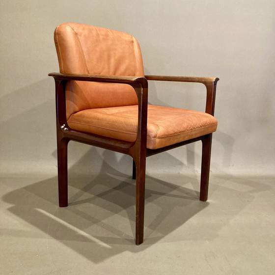 Image 1 of Suite van 6 leren fauteuils "Design 1960".