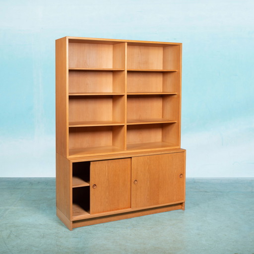 Vintage Børge Mogensen blond wandmeubel, Swedish minimalist