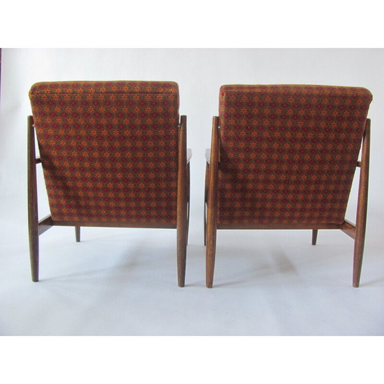 Image 1 of Paar vintage fauteuils met bloemmotieven, Tsjechië 1960