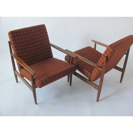 Image 1 of Paar vintage fauteuils met bloemmotieven, Tsjechië 1960