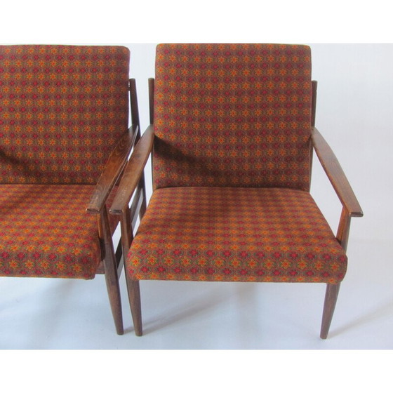 Image 1 of Paar vintage fauteuils met bloemmotieven, Tsjechië 1960