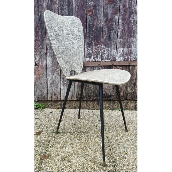 Image 1 of Set van 4 vintage stoelen van Jacques Hitier, staal en messing, 1960