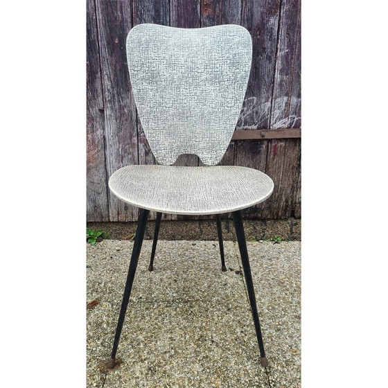 Image 1 of Set van 4 vintage stoelen van Jacques Hitier, staal en messing, 1960