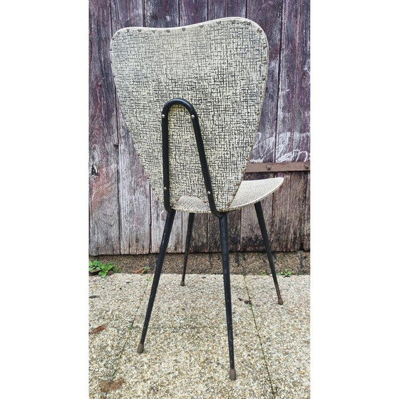 Image 1 of Set van 4 vintage stoelen van Jacques Hitier, staal en messing, 1960