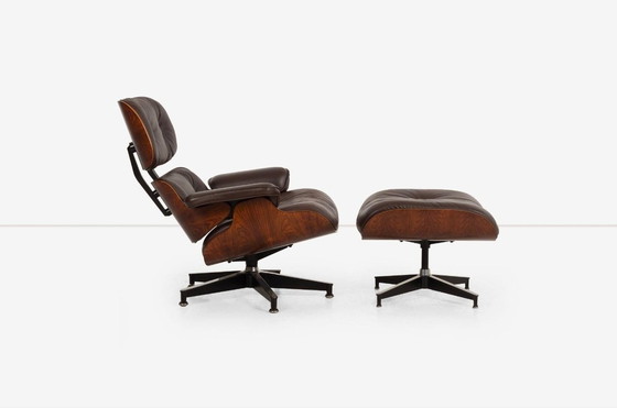 Image 1 of 1960 Charles Eames Voor Herman Miller Rosewood 670/671 Loungestoel & Ottoman