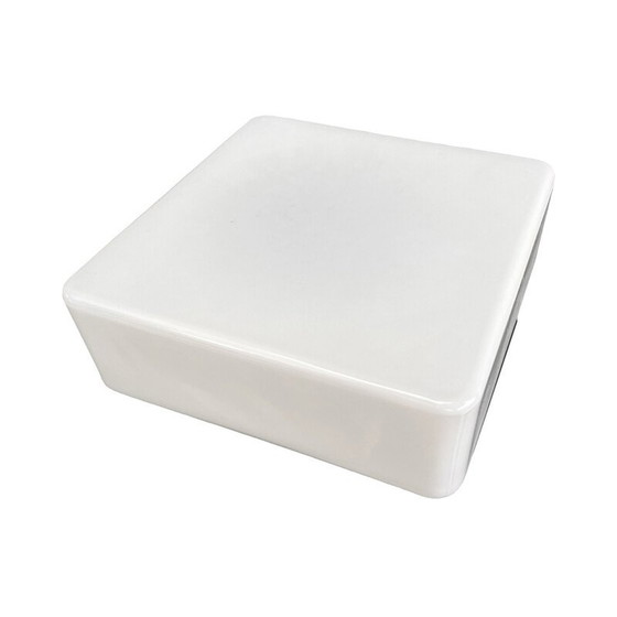 Image 1 of Vintage vierkante wit glazen plafondlamp voor RZB Bamberg, Duitsland 1970