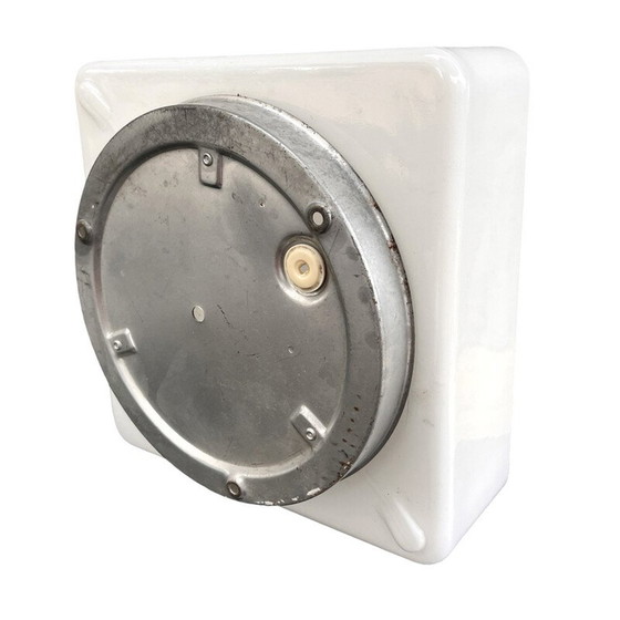 Image 1 of Vintage vierkante wit glazen plafondlamp voor RZB Bamberg, Duitsland 1970