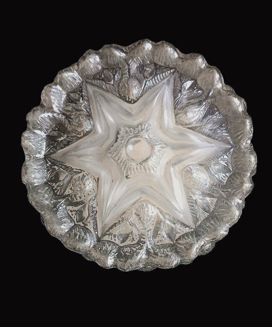 Image 1 of Ronde Glazen Zestiger Jaren Plafond Lamp