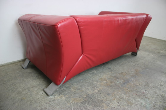 Image 1 of Rolf Benz 322 Club Sofa Tweezitter Design Bank Echt Leer Rood