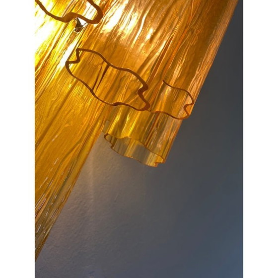 Image 1 of Eigentijdse amberkleurige wandlamp "Tronchi" in Venini-stijl