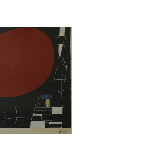 Image 1 of Vintage zon en schitteringen schilderij van Joan Miró, 1960