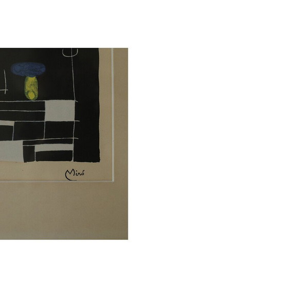 Image 1 of Vintage zon en schitteringen schilderij van Joan Miró, 1960