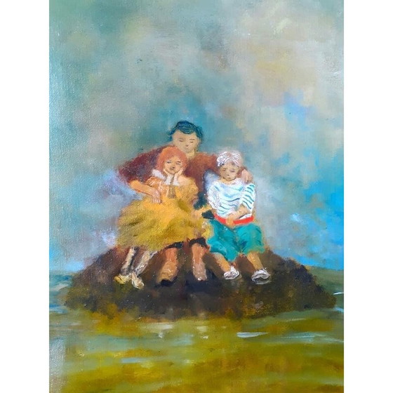 Image 1 of Vintage olieverf op doek "Talking to the rocks 1" door Elodie Huré, 2020