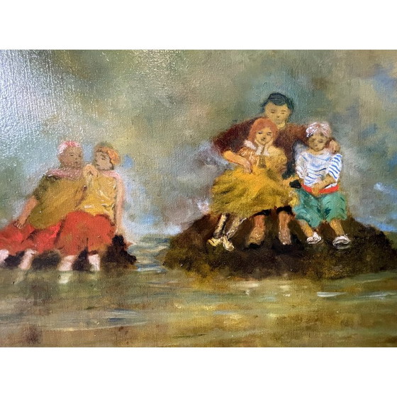 Image 1 of Vintage olieverf op doek "Talking to the rocks 1" door Elodie Huré, 2020