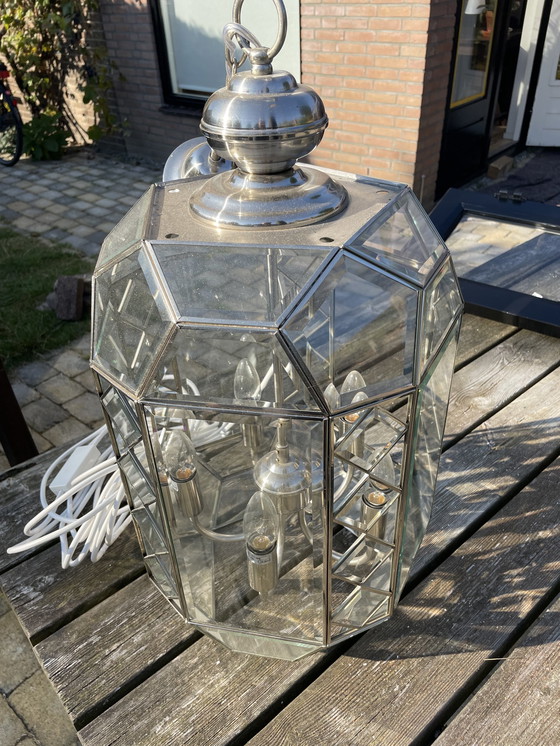 Image 1 of Art Deco Kroonluchter / Glas In Lood Lamp