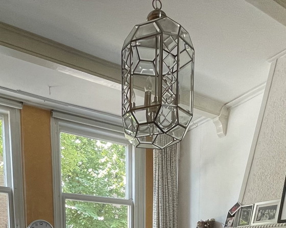 Image 1 of Art Deco Kroonluchter / Glas In Lood Lamp