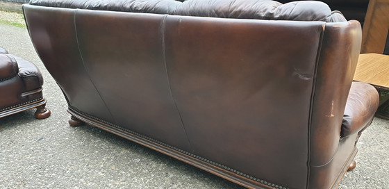 Image 1 of Vintage Klassiek Leder Chesterfield Bank