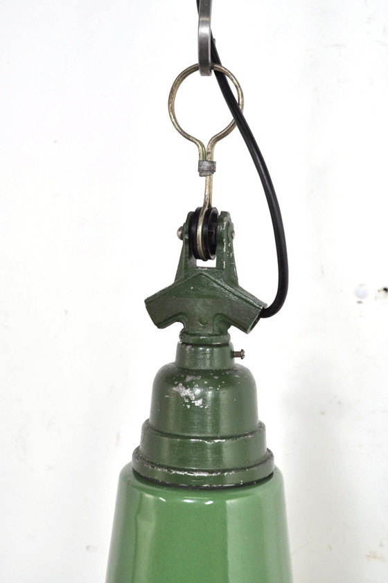 Image 1 of Vintage emaille lampen met kooi