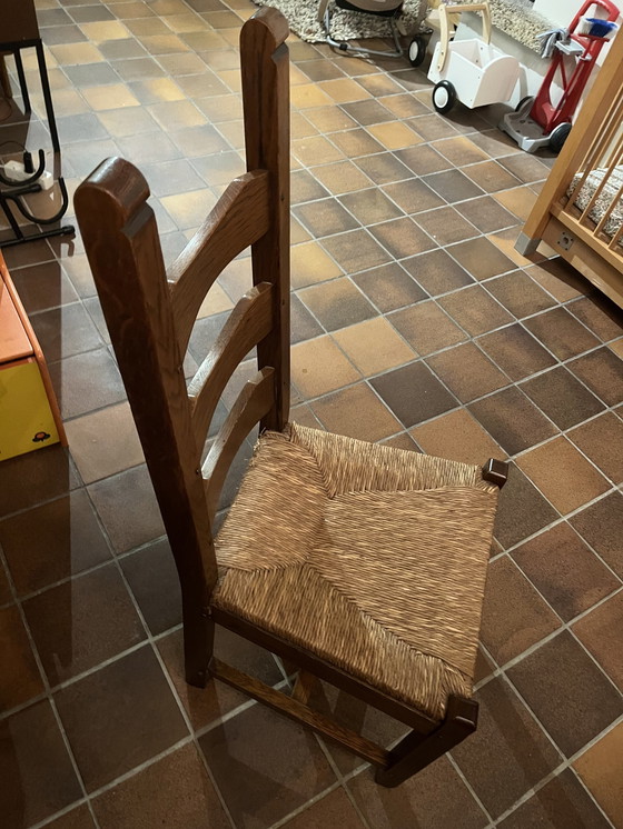 Image 1 of Set Van 4 Vintage Houten Strostoelen