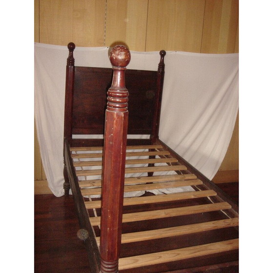 Image 1 of Vintage mahonie hemelbed met lattenbodem