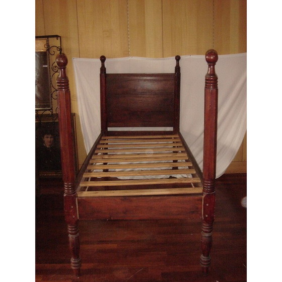 Image 1 of Vintage mahonie hemelbed met lattenbodem