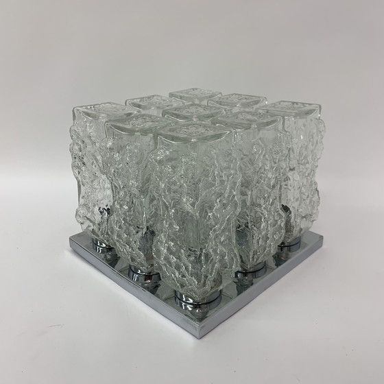 Image 1 of Hillebrand Ice glazen plafondlamp - 1970