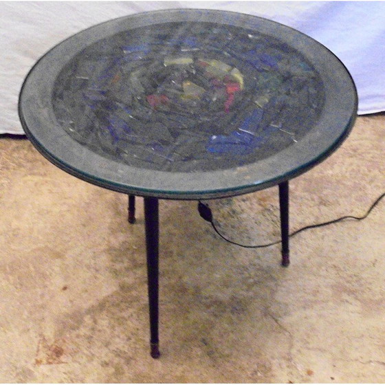 Image 1 of Vintage beschilderde metalen salontafel, 1950