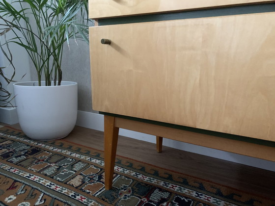 Image 1 of Vintage Lowboard Dressoir Hout Mid Century Tv Meubel Beuken