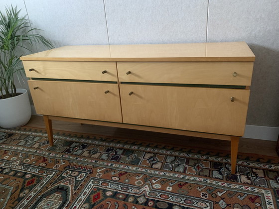 Image 1 of Vintage Lowboard Dressoir Hout Mid Century Tv Meubel Beuken