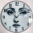 Vintage Viso wandklok door Fornasetti voor Lina Cavalieri
