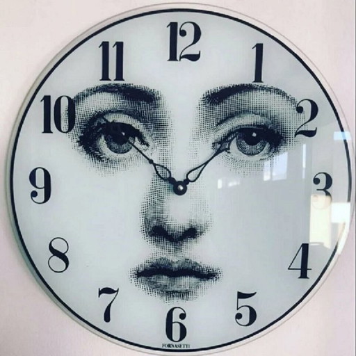 Vintage Viso wandklok door Fornasetti voor Lina Cavalieri