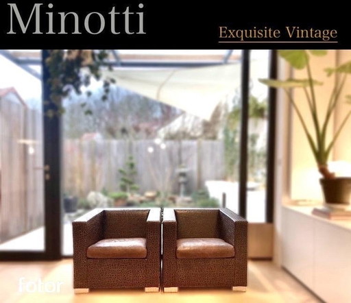 Minotti Crocodile Print Suitcase Line Fauteuil By Rodolfo Dordoni 1990S