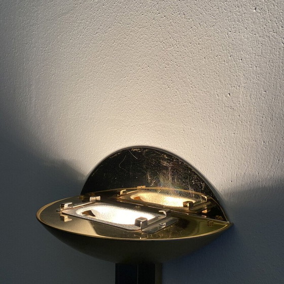 Image 1 of Vintage messing halve maan wandlamp, Italiaans 1975