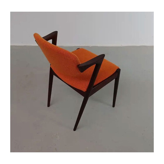 Image 1 of 8 Volledig gerestaureerde gekostumeerde palissander eetkamerstoelen van Kai Kristiansen voor Schous Møbelfabrik, jaren 1960