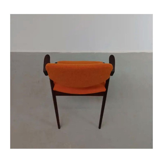 Image 1 of 8 Volledig gerestaureerde gekostumeerde palissander eetkamerstoelen van Kai Kristiansen voor Schous Møbelfabrik, jaren 1960