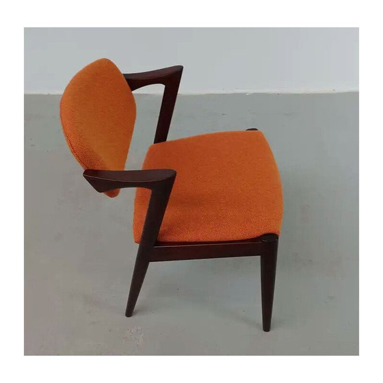 Image 1 of 8 Volledig gerestaureerde gekostumeerde palissander eetkamerstoelen van Kai Kristiansen voor Schous Møbelfabrik, jaren 1960