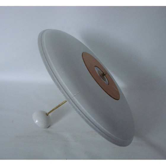 Image 1 of Vintage metalen, houten en messing hanglamp van Atelje Lyktan AB, Zweden 1980