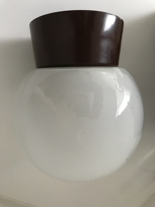 Vintage Glazen Bol Plafonnière / Plafondlamp