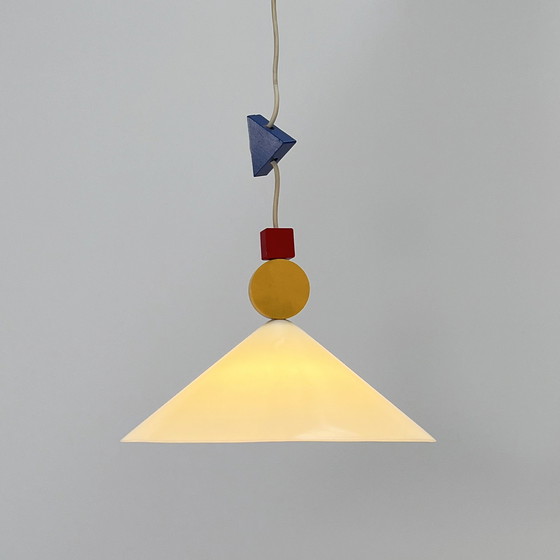 Image 1 of Memphis stijl hanglamp model T714-G van Ikea, 1980S