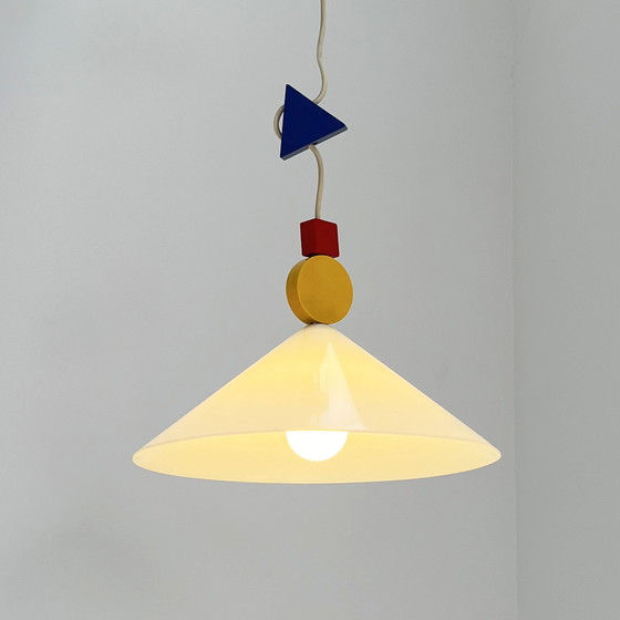 Image 1 of Memphis stijl hanglamp model T714-G van Ikea, 1980S