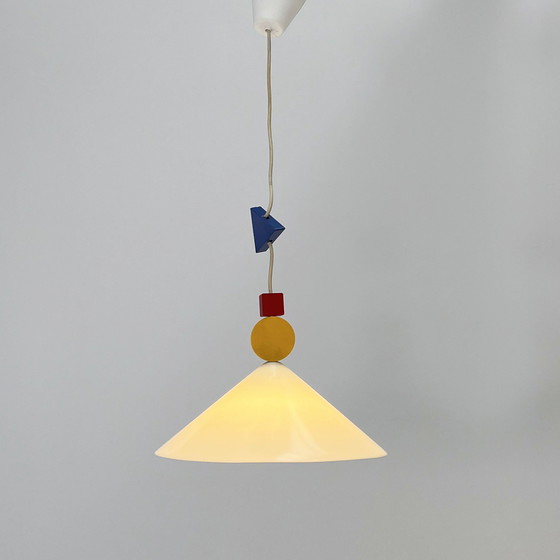 Image 1 of Memphis stijl hanglamp model T714-G van Ikea, 1980S